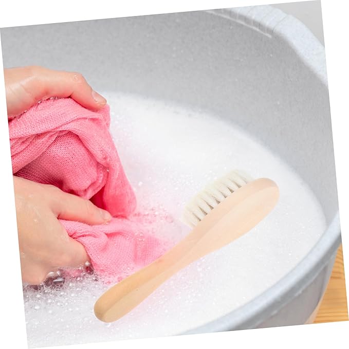 Boar Bristle Laundry Scrub Brush for Delicate Fabrics Soft Cleaning Brush for Stains for Cotton and Linen Clothing