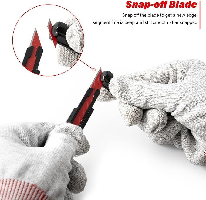 Gomake 9mm Utility Knife Replacement Blades,30 Degree Snap Off Carbon Steel Knife Blades for Retractable Cutting Knives, Hobby, Craft, Box Cutter 100PCS (Red)