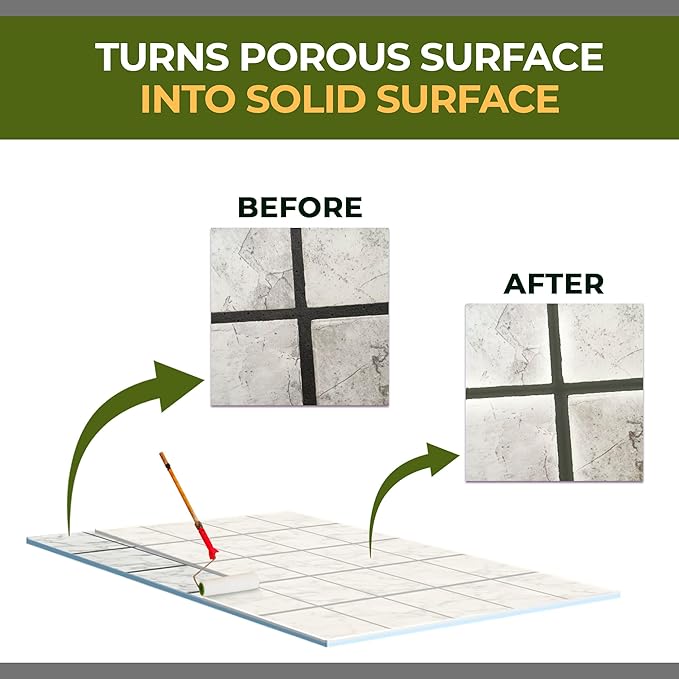 CoverTec GlazeGuard Gloss Floor, Wall Sealer for Ceramic, Porcelain, Stone Tile Surfaces Pro Grade (2 Part Kit A+B = 1 Qrt)