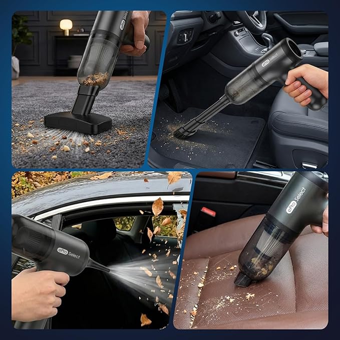 EPROEON EV1395 Cordless Handheld Vacuum Cleaner - 75W 12000Pa Strong Suction, 14-24min Runtime, 0.14L Dust Bin, Multi-Accessories for Stairs, Floors & Narrow Spaces