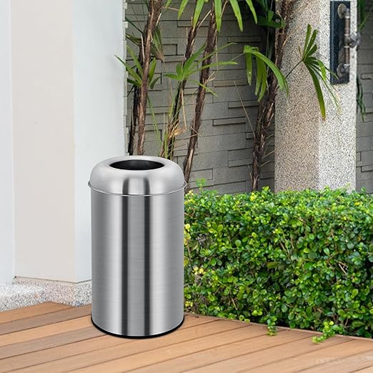 Garvee 18.5 Gallon/70 Liter Open Top Trash Can, Stainless Steel Garbage Can with Removable Inner Bucket, Heavy Duty Commercial Grade Round Waste Container for Kitchen, Home, Office