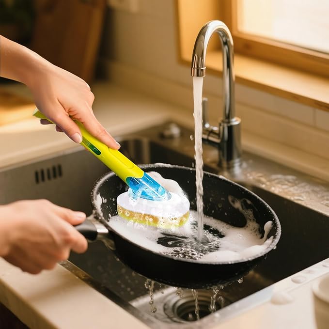 Refill Heads Compatible with Dish Daddy,Non-Scratch Wand Refill Sponge Heads Compatible with Scrub Daddy,Upgrade Version Much Thicker and Durable,8 Packs