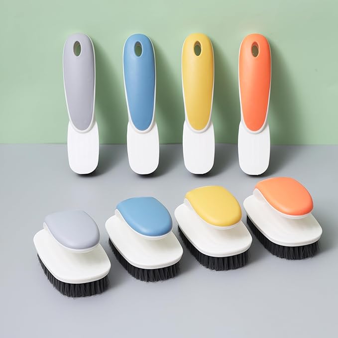 Laundry Scrub Brush 2 Pack,Soft Bristle Cleaning Scrub Brush, Shoe Cleaning Brush, Brush for Stains on Clothes, Hat Brush, Household Cleaning Tool for Bathroom Countertop Bathtubs (Blue)