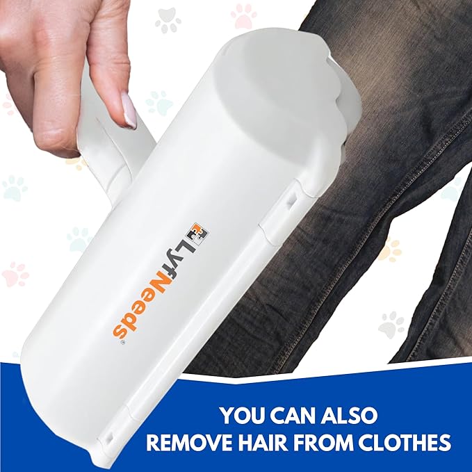 LyfNeeds Reusable Pet Hair Remover Roller – Dog & Cat Hair Remover for Furniture, Couch, Carpet, Clothing – Pet Hair Removal Tool for Couch – Lint Roller for Furniture, Car & Bedding