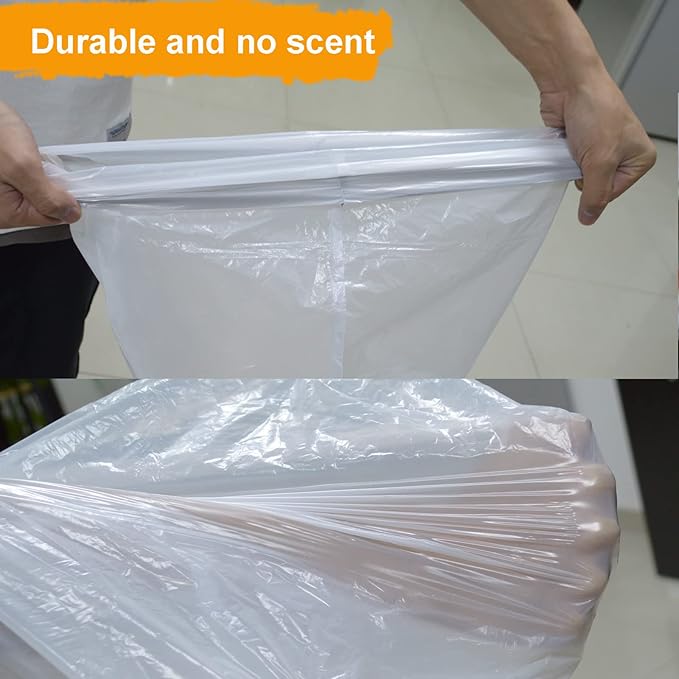 TECHSHARE Biodegradable 100 Count 6 Gallon Trash Bags, Compostable, Non-Toxic, Odorless, Leakproof, Strong and Durable, Suitable for Kitchen, Bedroom, Living Room, Bathroom, Office