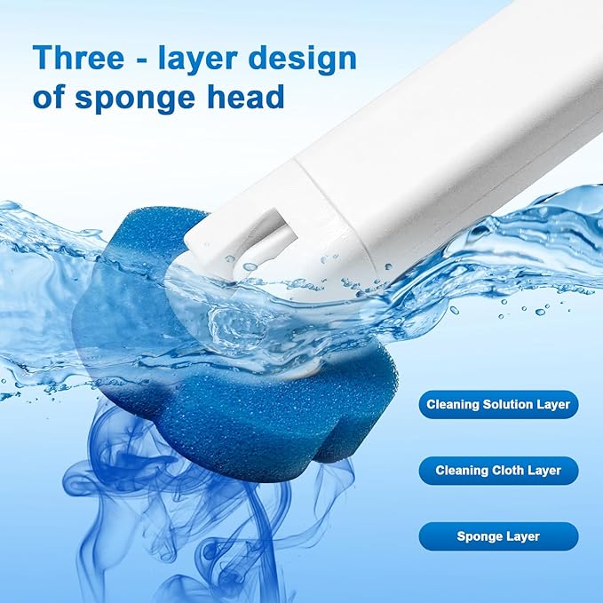 Disposable Toilet Brush Toilet Bowl Cleaner,Toilet Cleaning Supplies,Toilet Bowl Brush,Toilet Cleaner Brush,Toilet Brush with Holder,48 Refills for Cleaning and Hygienic (White)
