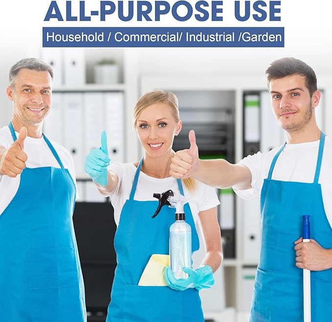 Eccliy 20 Pack 16 Oz Empty Spray Bottles for Cleaning, Leak Proof Spray Bottles with Measurements and Adjustable Nozzle for Cleaning Commercial Supplies(Round,Black White)