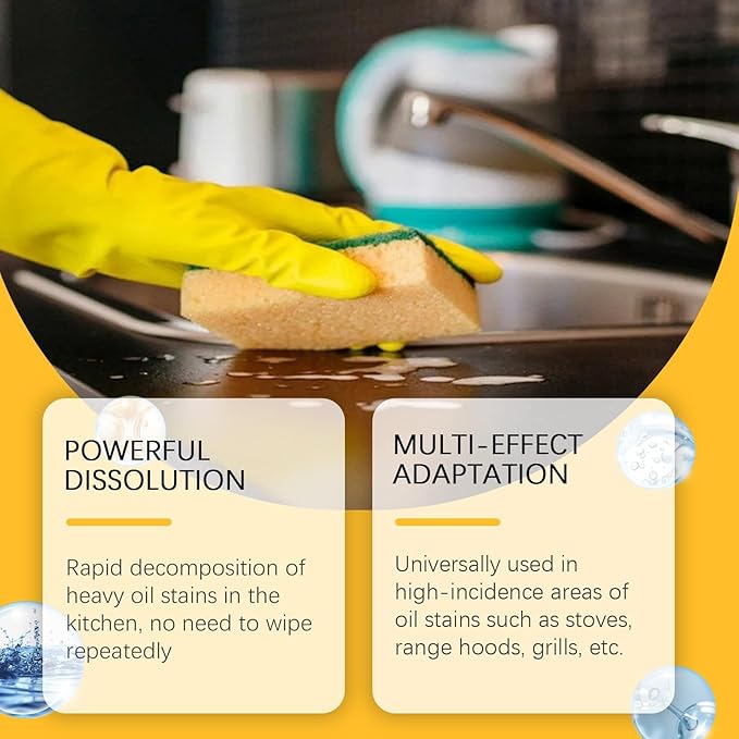Clean Up Kitchen Oil Stains Spray, Heavy Duty Kitchen Degreaser Spray, Strong Oil Stain Remover for Stoves, Grill and Range Hoods, 4 FL.OZ
