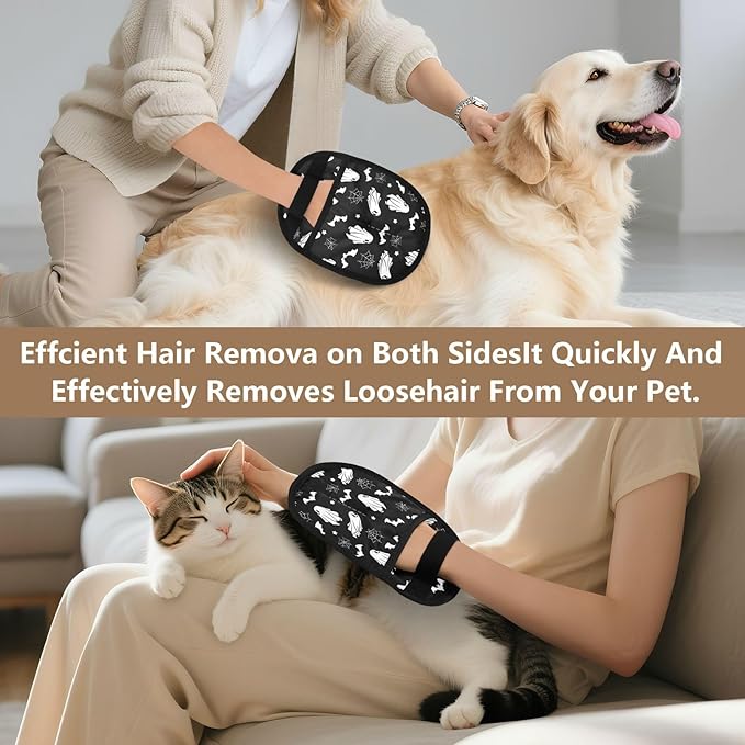 CHPGPUG Bat Ghost Spider Web Pet Hair Removal Glove for Cats & Dogs Reusable Pet Hair Removal Glove pet Hair Electrostatic Gloves