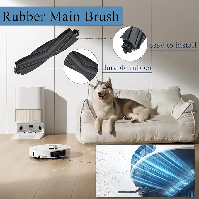 Replacement Parts for Dreame L40 Ultra/X40 Ultra Complete/X40 Ultra/X40 Master/MOVA P10 Pro Ultra/Mova P50 Pro Ultra, Accessories 1 Main Brush, 4 Dust Bags, 6 Wipe Pads, 4 HEPA Filters, 4 Side Brush