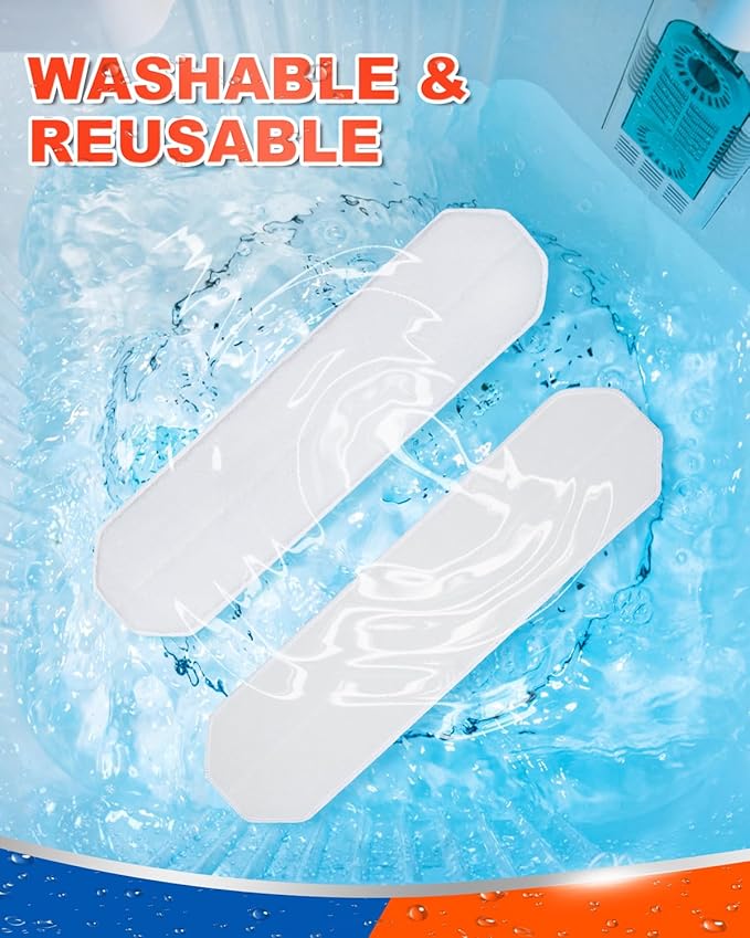 Mop Replacement Pads Compatible with O Cedar H2prO Flat Mop System Mop Pads for H2 prO Flat Mop System Replacement Mop Refills Flat Mop Head, 4 Pack