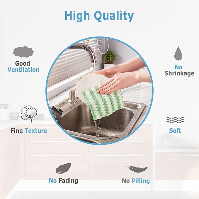 Microfiber Cleaning Cloth Absorbent Kitchen Towels Dish Cloths Washable 10 Pack 12×12in Reusable Cleaning Rags for Car Gardens Kitchen Hand Glass Windows Mirrors No Odor
