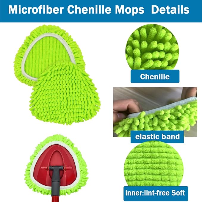 YWSHF Spin Mop Heads Replacements for Ocedar Easywring 1 Tank System 2 Pack Microfiber Mop Pad Spin Mop Refill for O Cedar Mop Head Replacement