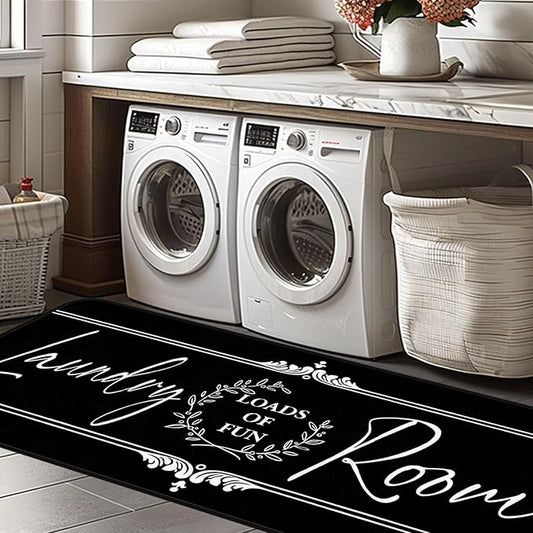 Laundry Room Rug Runner 20"X59" Non Slip Farmhouse Mats Organization and Washable Floor Long Rugs for Laundry Room Accessories Mudroom Kitchen Bathroom Area Rugs Decor