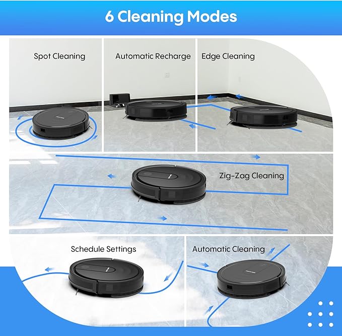 Bagotte Robot Vacuum and Mop Combo,4 in 1 Robotic Vacuum Cleaner,5000Pa Robotic Vacuum with Schedule,Quiet Slim,Self-Charging,Wi-Fi/Voice/App,Perfect for Pet/Hard Floors,/Carpet