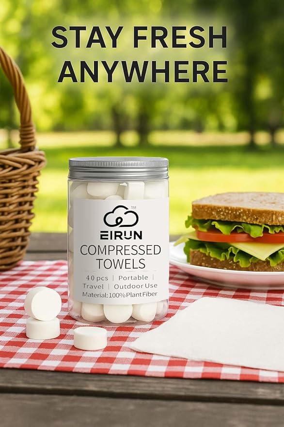 Compressed Towels – Travel-Size Compact Towels for Camping, Hiking, Gym & Outdoor Use – Lightweight, Expandable & Reusable