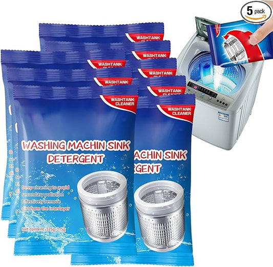 ATHNO Powerful Stain Remover Washer Tank Cleaner,Powder Washing Machine Cleaner,Top Load and Front Load Washers,Descaler for Drum,Tub & All Internal Parts (8PCS)
