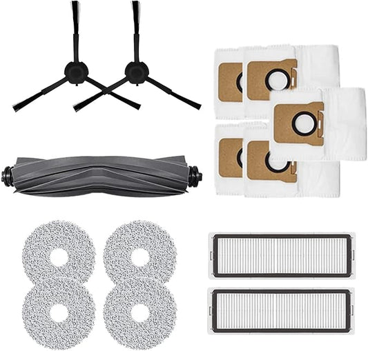 HMHAMA Main Rolling Brushes Sides Brush Mop Cloth Pads Dust Bag Filters Replacement Parts Fits for Dreame S10/x10/B101CN/Dreame Bot L10s Ultra/L10s Pro Robot Vacuum