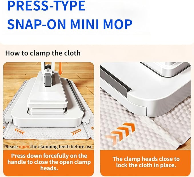 2026 New Mini Disposable Dust Mop with 10 Reusable Cloths No-Touch Dirty Cleaning Dust Mop for Dry Wet Disposable Pads, Multi Surface Floor Mopping and Sweeping for House Wall Bathroom Corners