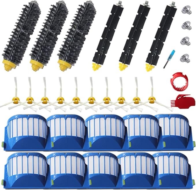 YOKYON 28pcs Accessories for iRobot Roomba 600 Series 595 614 618 620 630 639 640 650 660 680 682 685 690 692 694 695 Vaccum Cleaner Replenishment Parts Kit