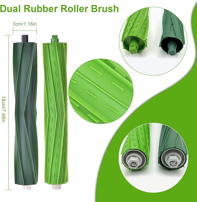 APZOVO 4 Set Replacement Brushes Compatible for iRobot Roomba E & I & J Series, Replacement Parts for Roomba i1 i1+ i2 i2+ i3 i3+ i4 i4+ i6 i6+i7 i7+ i8 i8+ j6 j6+ j7 j7+ E5 E6 E7, Combo i5 i5+ j5 j5+
