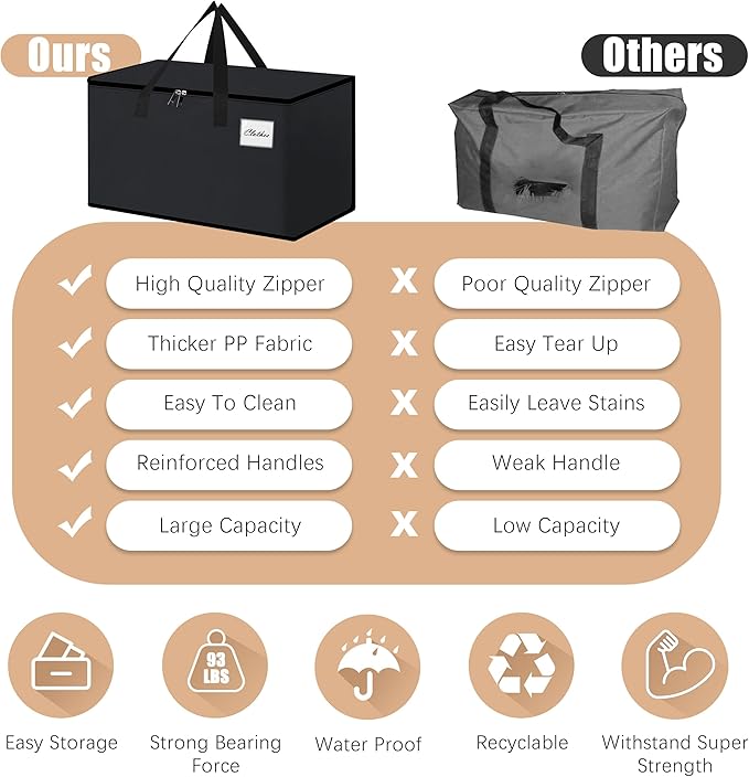 Heavy Duty Moving Bags and Moving Boxes - Extra Large Packing Bags and Storage Totes, Collapsible and Foldable Option for Moving and Storage, Multicolored, 93 L - 12 Pack