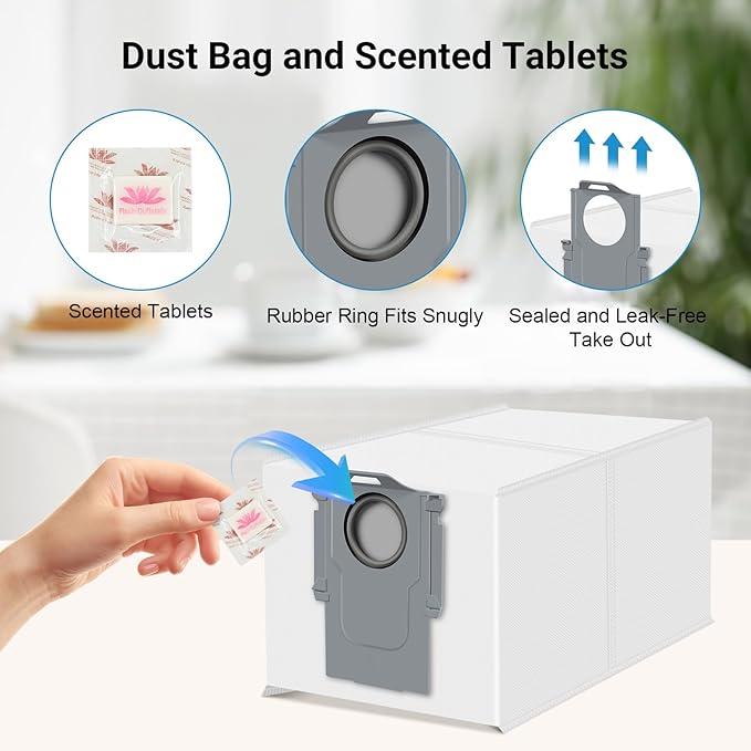 Bpbdzz 34set Qrevo CurvX Accessories for Roborock Saros 10R Robot Vacuum 4 Main Brushes, 4 Filters, 6 Mop Pads, 6 Dust Bags & Scented Tablets, 6 Side Brushes, 1 Cleaning Brush, 1 Screwdriver