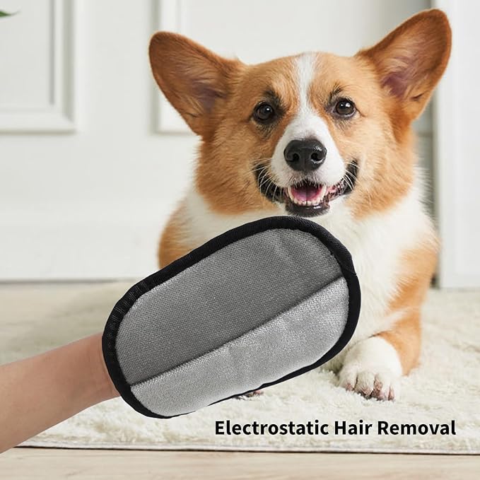 wxtylymxzdzq 3-Pack Pet Hair Remover Brushing Gloves – Remove Fur from Clothing, Furniture, Car Seats, Bedding & Upholstery
