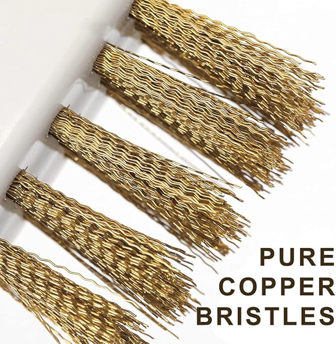 Kitchen Cleaning Scrub Brush - Deep Gas Stove Brass Wire Brushes with Stiff Bristles & Cooktop Scraper, Scrubber for Range Hood Grease Grime, Rust Cleaner for Pot Pan, Household Cleaning Tools