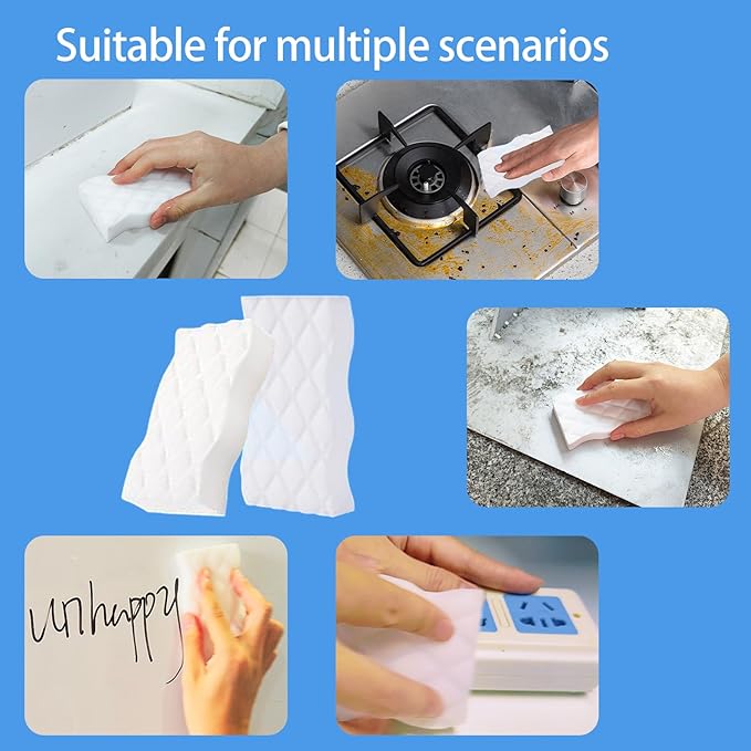 10 Pack Magic Sponges Eraser - Melamine Sponge 4X Density - Long Lasting Multifunctional Cleaning Sponges Suitable for Kitchen, Bathroom, Bathtub, Car, Toy (4.33x2.36x0.79 in)
