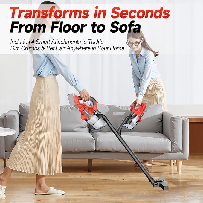 Fledukten Cordless Handheld Vacuum Cleaner Compatible with Milwaukee 18V Battery, 16000Pa Strong Suction, 2 HEPA Filters & 4 Nozzles, Lightweight Portable Vacuum for Car, Home, Garage – Tool Only