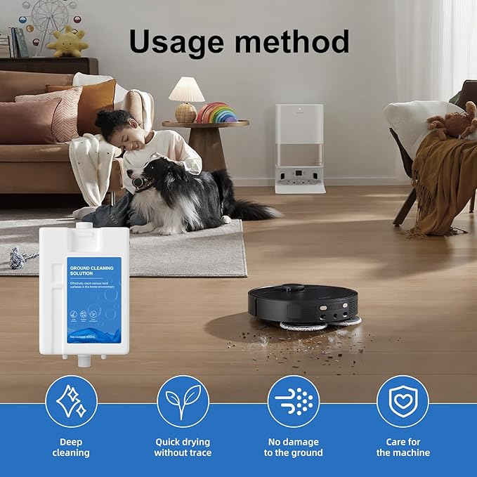 Compatible with Dreame Cleaning Solution, Multi-Surface Floor Cleaning Solution Compatible with Dreame L20 Ultra Robot Vacuum (15.87 Fl Oz) (1 bottle)