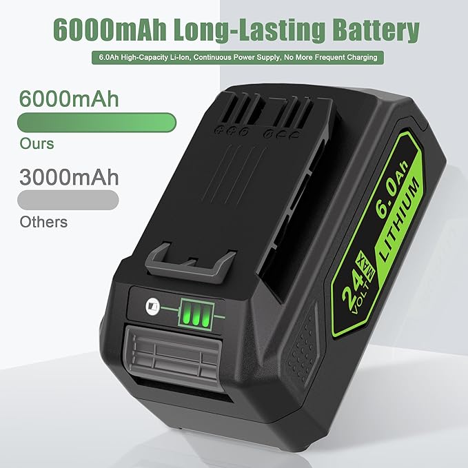 JYJZPB 6.0Ah 24V Battery Compatible with Bissell Cleanview XR 3789U & Bissell Cleanview XR Pet 3797V, Replace for 4054 Bissell 24 Volt MAX Lithium-Ion Battery
