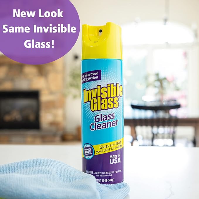 Invisible Glass 91160-4PK Premium Glass and Window Cleaner for Auto and Home Cleans Glass, Windows, Glass Cooktops, Patio Doors, and More, Streak-Free, Ammonia-Free, Tint-Safe, 19 Oz, Pack of 4