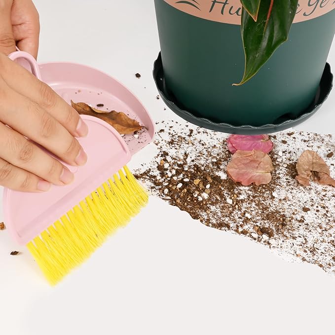 Shaloxar Small Broom and Dustpan Set,mini Broom and Dustpan Set,Kids Broom Set,for Home, Sofas, Kitchen countertops, Storage Shelves, bathrooms, and pet Areas Cleaning(Pink)