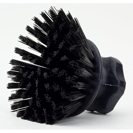 SPARTA 42395EC03 Plastic Scrubber Brush, Round Brush, Dish Scrub Brush With Color Coded For Cleaning, Kitchen, Bathroom, Bathtub, Dishes, Sink, 5 X 5 X 4 Inches, Black, (Pack of 6)
