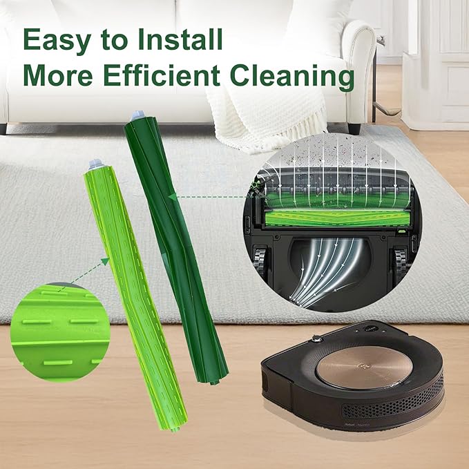 4 Set s9 Main Rubber Brush Replacement Accessories for iRobot Roomba s9 (9150) s9+ s9 Plus (9550) s Series Vacuum Cleaner