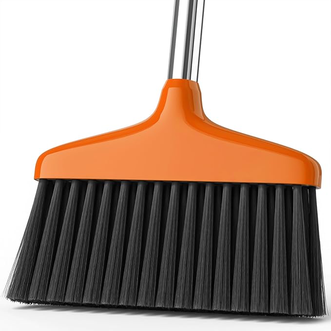 Handy Broom, Indoor/Outdoor Brooms, Duty Kitchen Broom, for Home Garage Kitchen Office Courtyard Lobby Patio Lawn Concrete (1, Orange)