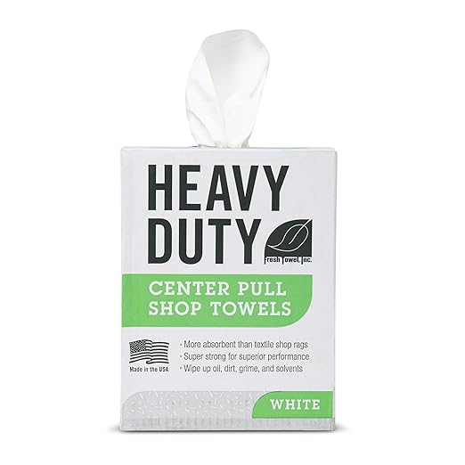 Fresh Towel Heavy Duty Center Pull Shop Towel Rags for Cleaning- (1 Box of 160 Sheets) Disposable Cleaning Towels - 9 x 12 inches - FT800 (White)