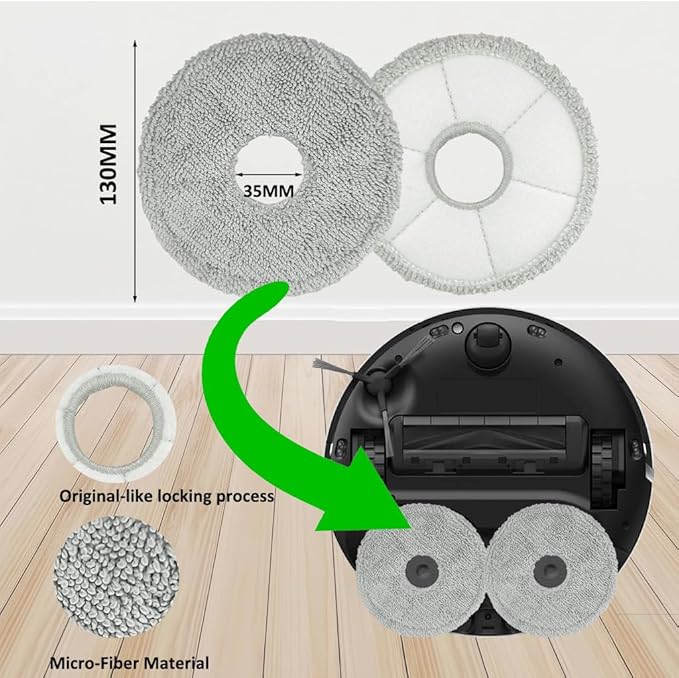 JoyBros Accessories for Dreame L10s Ultra Heat ONLY; X30 Ultra mops/Wipes X6; dust Bag X4; Filter HEPA X4; Main Brushes X2; Side Brushes X4 Spare Parts