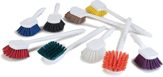 SPARTA Utility Scrub Brush with Polyester Bristles 8" x 3" - Black