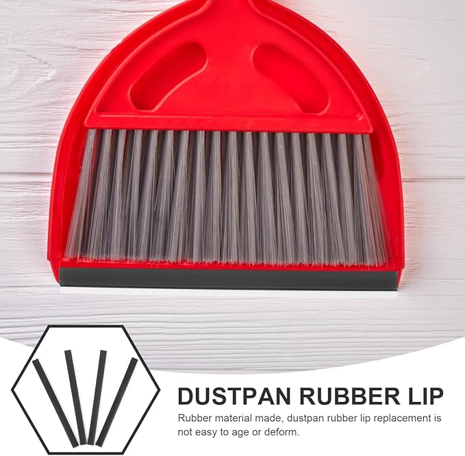 Angoily 4pcs Rubber Strip Replacement for Dustpan Dust Pan Edge Refill Inlet Pressing Strips, Dustpan Lip Replacement, Silicone Garbage Shovel Edge Protectors Rubber Lip Edge