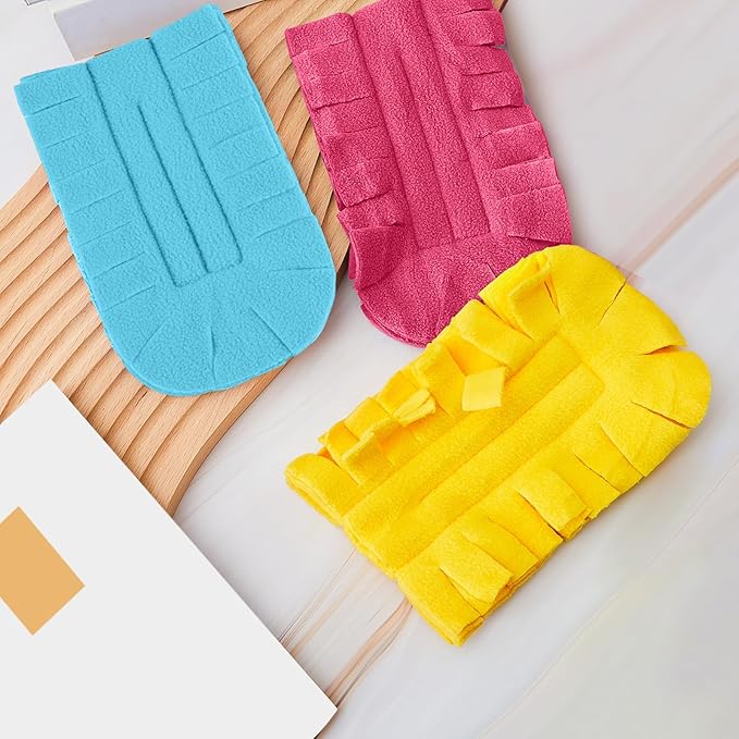 Zubebe 12 Pcs Duster Refill Reusable Fleece Duster Refills Feather Flat Dusters Multi Surface Washable Cleaning Pads Tools for Home, Blinds, Car, Pet, Furniture, Fans (Watermelon Red,Blue,Yellow)