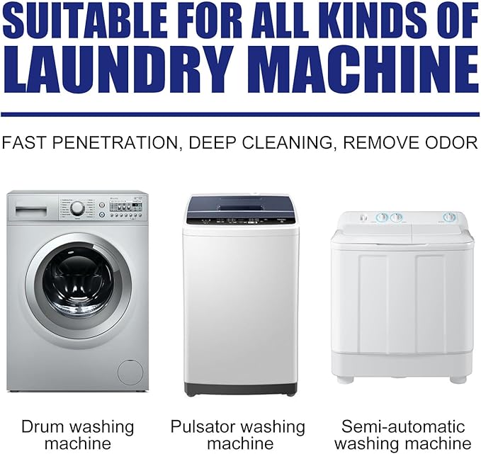 Washing Machine Cleaner Powder, 2025 Best Deep Clean for Front or Top Load Washers, Inside Drum and Laundry Tub Seal, HE Washer Cleaning Solution for Long-Removes Odor (12)