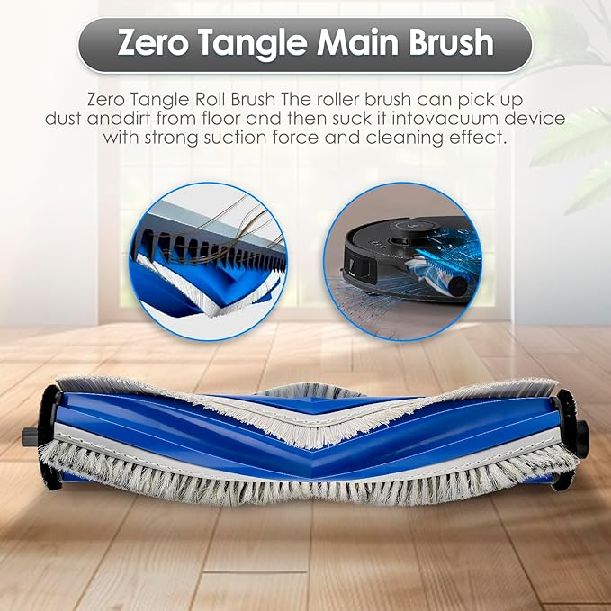 (23 Pack) M12 Pro+ Replacement Parts Compatible with ECOVACS DEEBOT T30 Omni/ T30 Pro Omni/Yeedi M12 Pro+ Robot Vacuum, 1 Roller Brush, 6 Side Brushes, 4 HEPA Filters, 6 Dust Bags, 6 Mop Pads