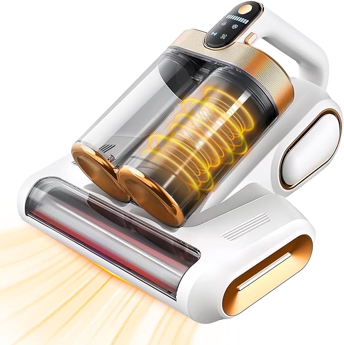 SRGARH Cordless Mattress Vacuum Cleaner, 16kpa Bed Vacuum Cleaner with 253.7nm Uv-C Light & Ultrasonic Tech Dual Bins for Dust & Widen Suction Port 120w for Bed Sofa & Pet Hair