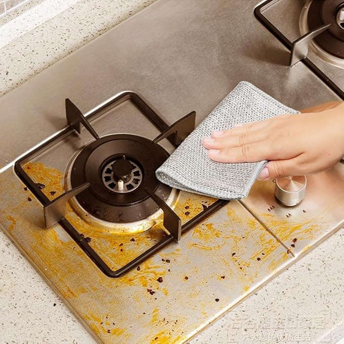 Multipurpose Wire Dishwashing Rags for Wet and Dry, 2025 Upgrade Non Scratch Metal Wire Dishcloth, Reusable Premium Metal Scrubbing Pads Sponge Clean for Home Kitchen Stove Tops (20Pcs)