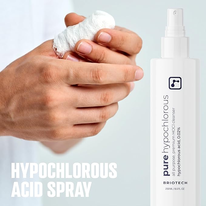 BRIOTECH Pure Hypochlorous Acid Spray and Cleanser, Original Premium HOCl Topical Solution, Multi-Purpose Cleaner, Family Approved & Pet Friendly, 2 fl oz Travel Size