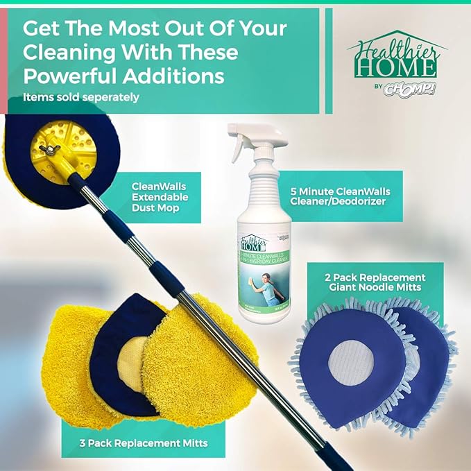 CHOMP! Painted Wall Cleaner Spray: Healthier Home 5-Minute CleanWalls 4-in-1 Multipurpose, Ceiling and Baseboard Cleaning - Dirt, Dust, Odor and Stain Remover - 32 Oz (Holiday Hearth Scent)