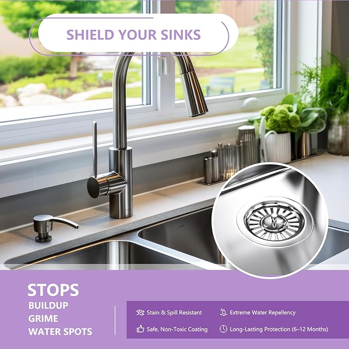 Ceramic Coating Spray for Kitchen Appliances & Stainless Steel – Fingerprint Resistant Cleaner & Sealer for Sinks, Fridges, Stoves – Easy Cleaning & Long-Lasting Multi-Surface Shine 8.66oz